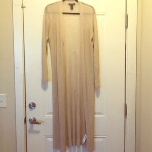 WHBM, beige sweeper cardigan, size XL